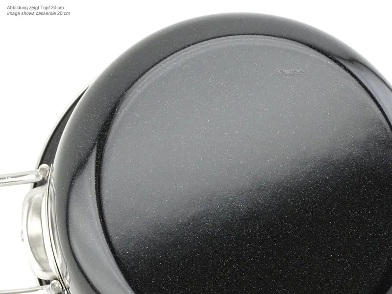 BELIS Stahl-Emaille Kochtopf PREMIUM 18 cm SCHWARZ