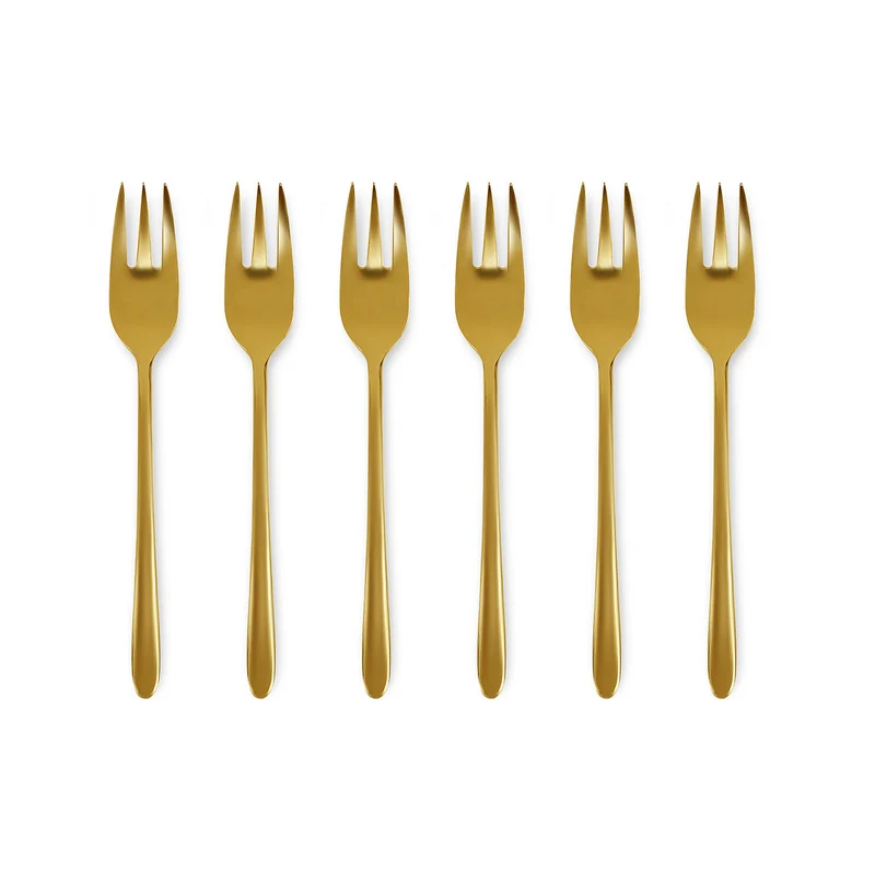 Malachite oro lucido - set 6 forchette dolce