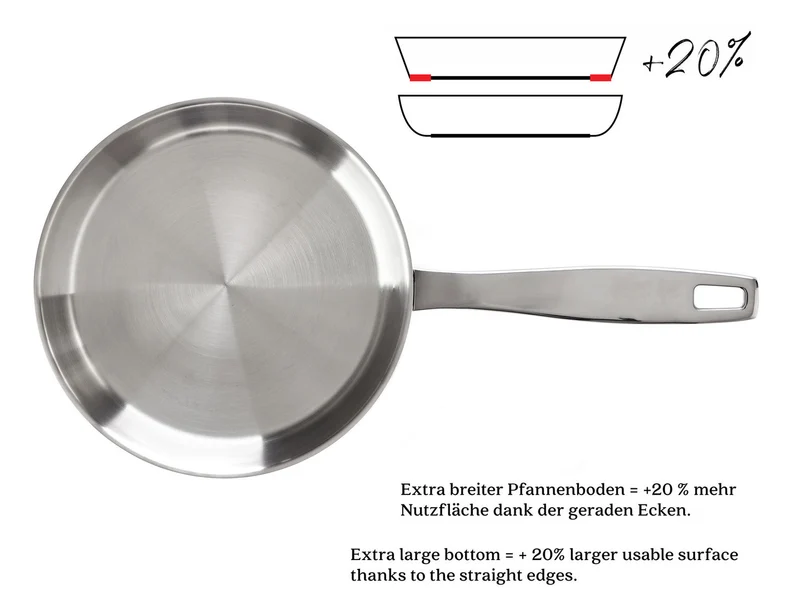 BEKA Bratpfanne MAESTRO 20 cm Edelstahl Pfanne unbeschichtet