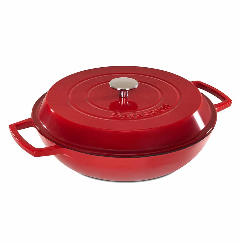 Tegame con coperchio - rosso laccato