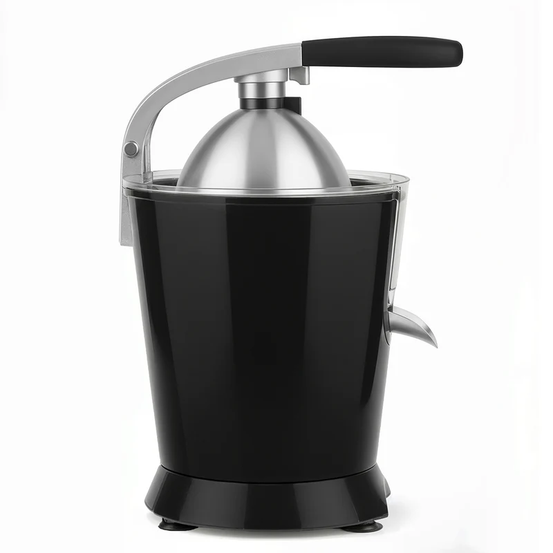 Ⓜ️🔵🔵🔵 SWEISS ZEST9 - Spremiagrumi elettrico di altissima qualità, SENZA BPA GARANTITO, corpo in acciaio inox, rivestimento NERO RETRÒ, lavabile in LAVASTOVIGLIE, con BRACCIO IN ACCIAIO INOX ROBUSTISSIMO