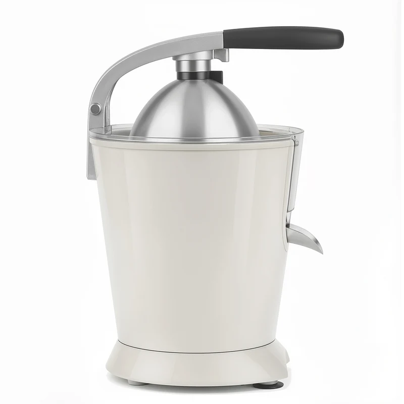 Ⓜ️🔵🔵🔵 SWEISS ZEST8 - Spremiagrumi elettrico di altissima qualità, SENZA BPA GARANTITO, corpo in acciaio inox, rivestimento CREMA RETRÒ, lavabile in LAVASTOVIGLIE, con BRACCIO IN ACCIAIO INOX ROBUSTISSIMO