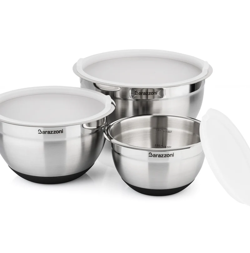 Bowl acciaio inox e silicone con coperchio