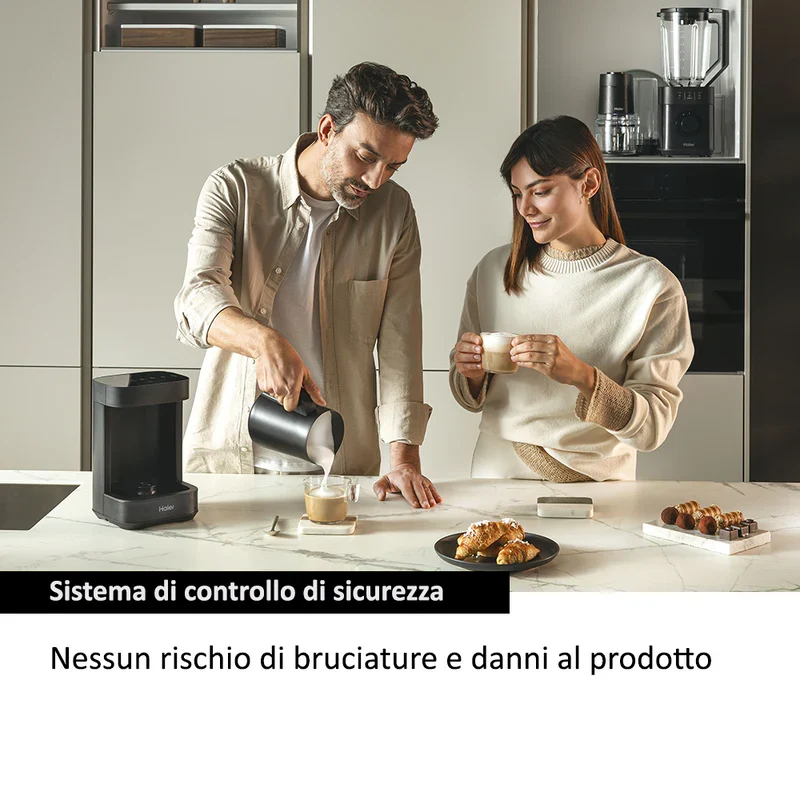 Ⓜ️🔵🔵🔵 Haier HMB5A 011 - [📦🚨Spedizione immediata!🚚💨] Multi Beverage (caffè, infusi, tè, montalatte, cioccolata, latte, orzo) I-Master Serie 5 Nero, Salvaspazio 3 in 1, 6 programmi automatici