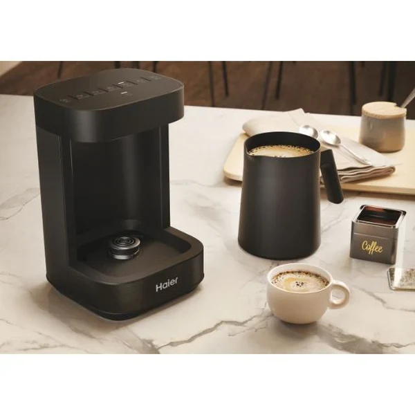 Ⓜ️🔵🔵🔵 Haier HMB5A 011 - [📦🚨Spedizione immediata!🚚💨] Multi Beverage (caffè, infusi, tè, montalatte, cioccolata, latte, orzo) I-Master Serie 5 Nero, Salvaspazio 3 in 1, 6 programmi automatici