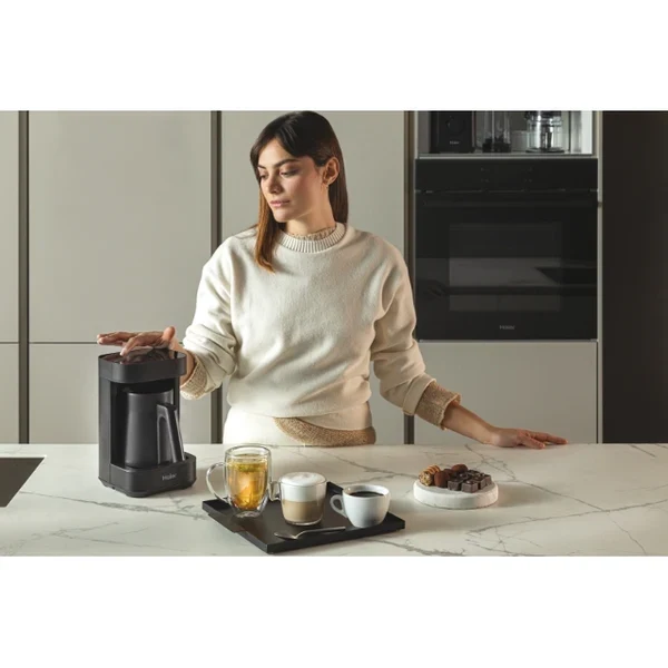 Ⓜ️🔵🔵🔵 Haier HMB5A 011 - [📦🚨Spedizione immediata!🚚💨] Multi Beverage (caffè, infusi, tè, montalatte, cioccolata, latte, orzo) I-Master Serie 5 Nero, Salvaspazio 3 in 1, 6 programmi automatici