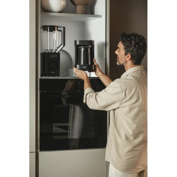 Ⓜ️🔵🔵🔵 Haier HMB5A 011 - [📦🚨Spedizione immediata!🚚💨] Multi Beverage (caffè, infusi, tè, montalatte, cioccolata, latte, orzo) I-Master Serie 5 Nero, Salvaspazio 3 in 1, 6 programmi automatici