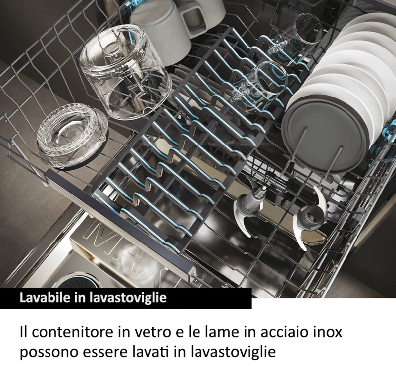 Ⓜ️🔵🔵🔵 Haier HCH5B1 011 - [📦🚨Spedizione immediata!🚚💨] Tritatutto I-Master Serie 5, Nero, 4 lame in acciaio inox, 2 livelli di velocità, Ciotola in vetro 0,5 litri