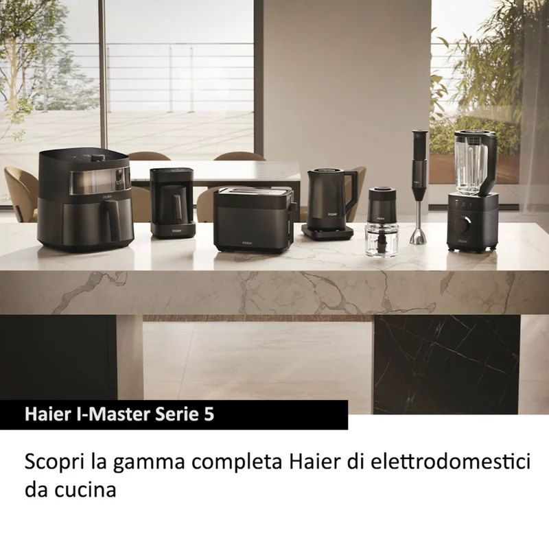 Ⓜ️🔵🔵🔵 Haier HCH5B1 011 - [📦🚨Spedizione immediata!🚚💨] Tritatutto I-Master Serie 5, Nero, 4 lame in acciaio inox, 2 livelli di velocità, Ciotola in vetro 0,5 litri