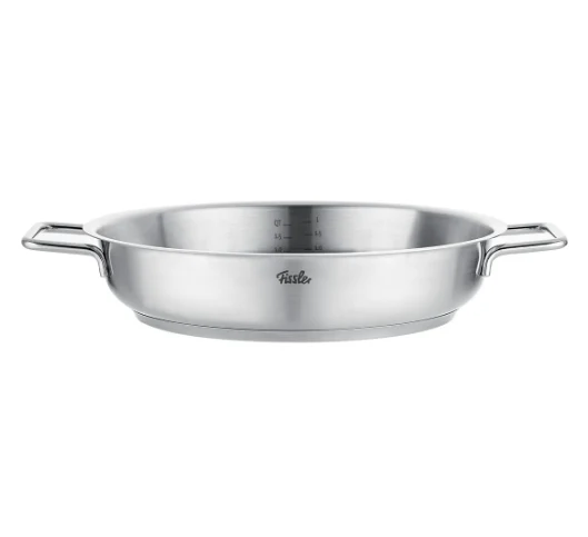 Ⓜ️🔵🔵🔵 Fissler Tegame - Tegame, Serie Pure Collection, Capacità 2 Litri, Diametro 24 cm, Acciaio inox 18/10 riciclato (fino al 90%), Manici in acciaio inox lucidato, Fondo Superthermic