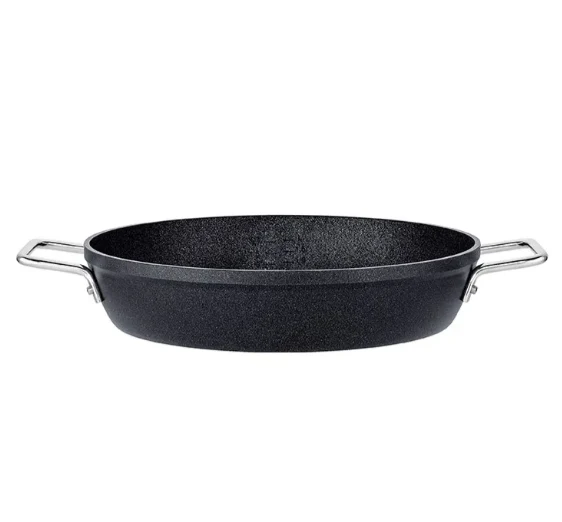 Ⓜ️🔵🔵🔵 Fissler Tegame - Tegame, Serie Adamant, Capacità 4.6 Litri, Diametro 32 cm, Nero senza PFOA (esterna/interna), Manici in acciaio inox, Fondo Fissler CookStar