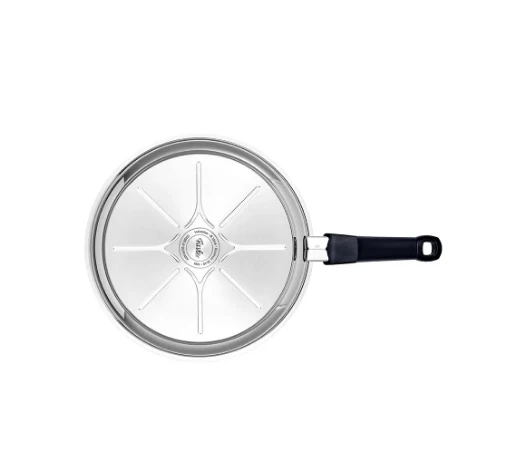 Ⓜ️🔵🔵🔵 Fissler Padella - Padella, Serie Adamant Premium, Capacità 3 Litri, Diametro 28 cm, Acciaio inox lucidato (esterna)/ Nero senza PFOA (interna), Impugnatura ergonomica, Fondo Fissler CookStar