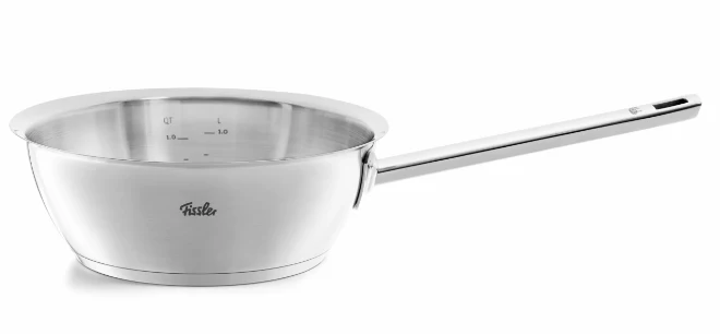 Ⓜ️🔵🔵🔵 Fissler Padella Conica - Padella conica, Serie Original-Profi Collection, Capacità 1.9 Litri, Diametro 20 cm, Acciaio inox satinato (esterna)/ Acciaio inox lucidato (interna), Manico acciaio inox 18/10 satinato con occhiello, Fondo Fissler CookStar