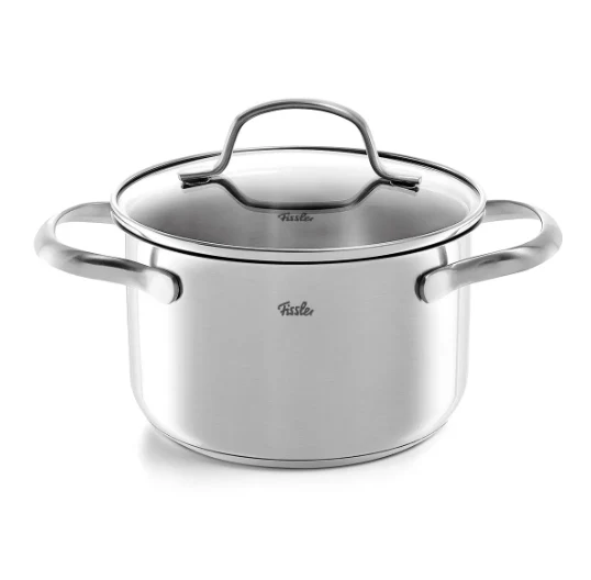 Ⓜ️🔵🔵🔵 Fissler Pentola - Pentola, Serie San Francisco, Capacità 1.9 Litri, Diametro 16 cm, Acciaio inox satinato (esterna)/ Acciaio inox lucidato (interna), Manici in acciaio inox, Coperchio in vetro, Fondo Superthermic