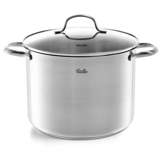 Ⓜ️🔵🔵🔵 Fissler Pentola - Pentola, Serie San Francisco, Capacità 5.3 Litri, Diametro 24 cm, Acciaio inox satinato (esterna)/ Acciaio inox lucidato (interna), Manici in acciaio inox, Coperchio in vetro, Fondo Superthermic