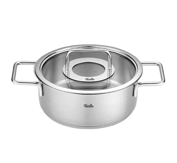 Ⓜ️🔵🔵🔵 Fissler Casseruola - Casseruola, Serie Pure Collection, Capacità 2.4 Litri, Diametro 20 cm, Acciaio inox satinato (esterna)/ Acciaio inox lucidato (interna), Manici in acciaio inox lucidato, Coperchio in vetro, Fondo Superthermic