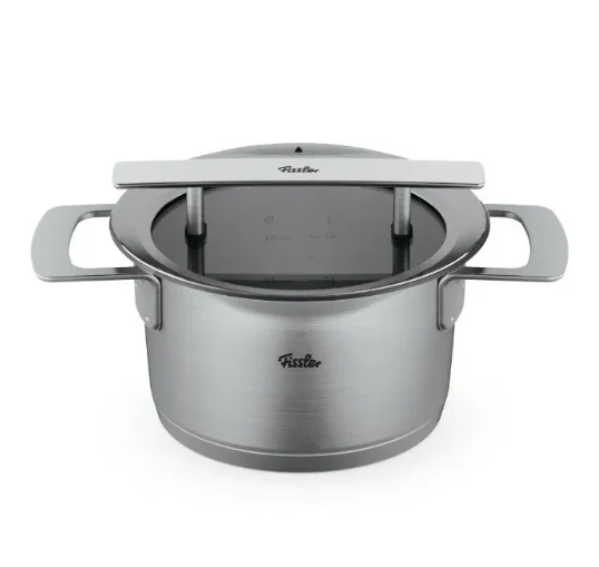 Ⓜ️🔵🔵🔵 Fissler Pentola - Pentola, Serie Phi Collection, Capacità 1.9 Litri, Diametro 16 cm, Acciaio inox satinato (esterna)/ Acciaio inox lucidato (interna), Manici in acciaio inox, Coperchio in vetro, Fondo Fissler CookStar