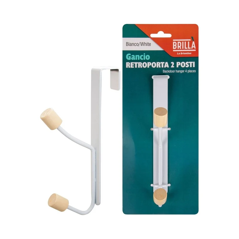 Brilla Gancio Retroporta 2 Posti Bianco Metallo