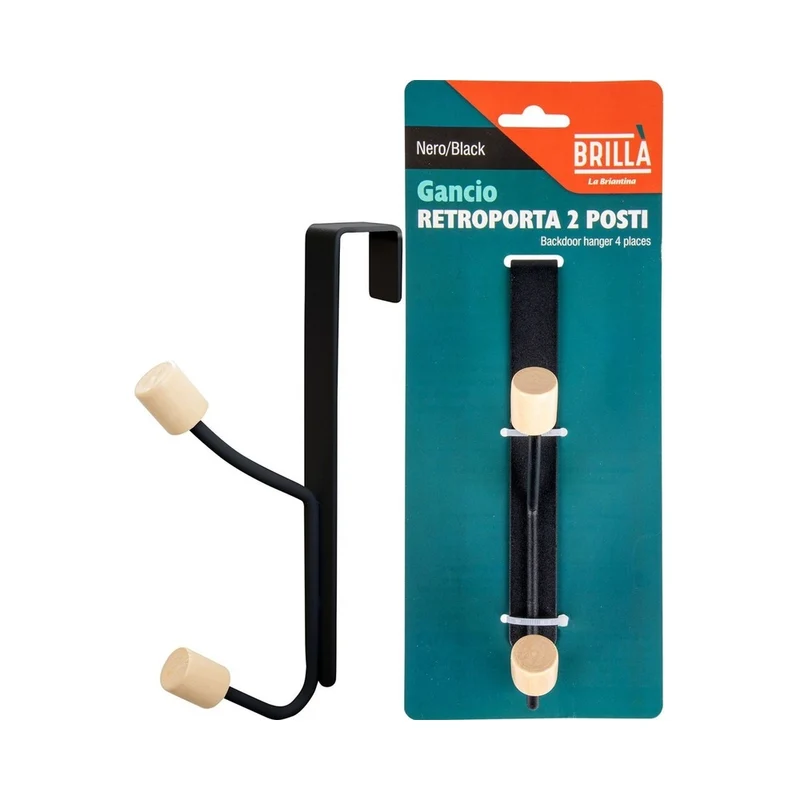 Brilla Gancio Retroporta 2 Posti Nero Metallo