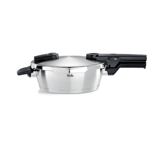 Ⓜ️🔵🔵🔵 Fissler Vitaquick Premium - Padella a pressione, Capacità 2.5 Litri, Diametro 22 cm, Acciaio inox satinato (esterna)/ Acciaio inox lucidato (interna), Fondo Superthermic, 2 impostazioni di cottura