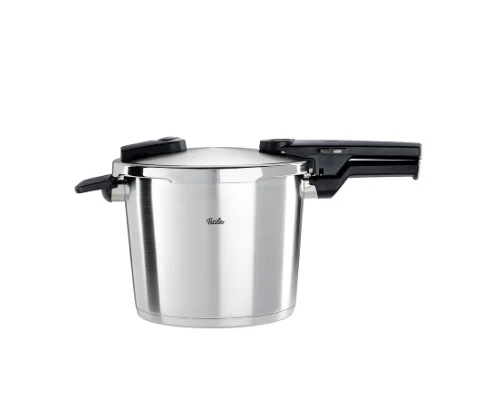Ⓜ️🔵🔵🔵 Fissler Vitaquick Premium - Pentola a pressione, Capacità 6 Litri, Diametro 22 cm, Acciaio inox satinato (esterna)/ Acciaio inox lucidato (interna), Fondo Superthermic, 2 impostazioni di cottura