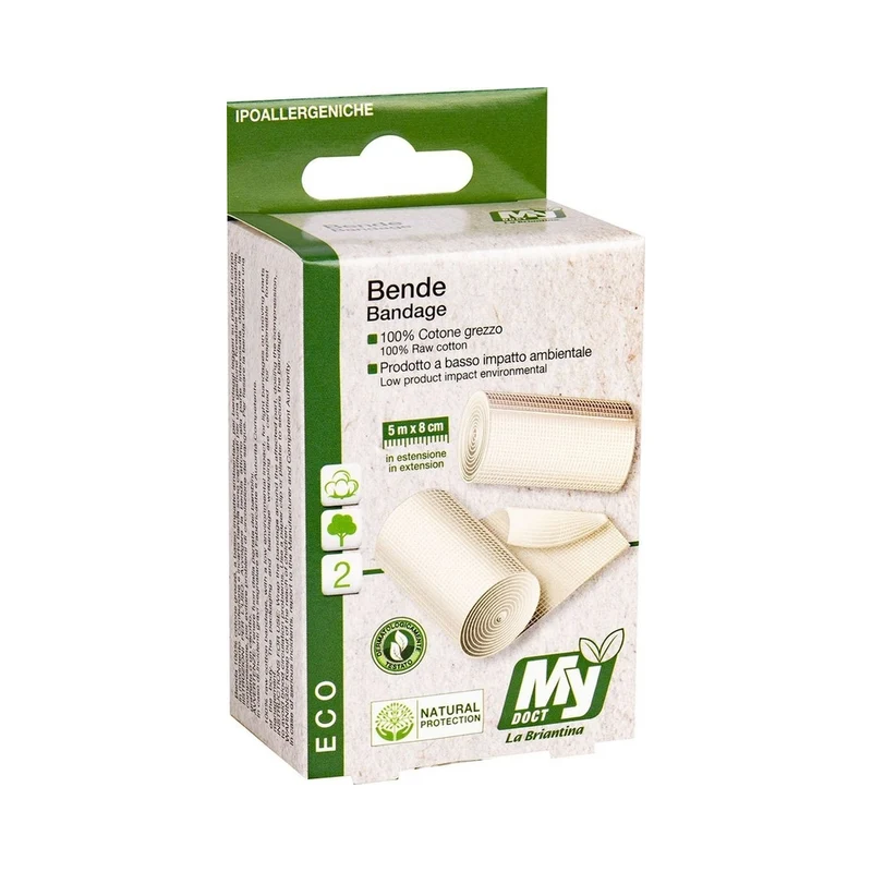 Bende Primo Soccorso 100% C Idrofilo 5Mx8Cm 2Pz