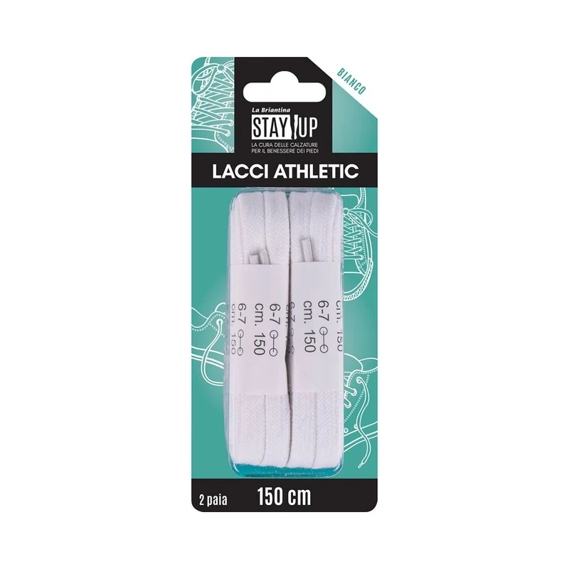 Briancasa Lacci Piatti 150Cm 2Paia Bianchi