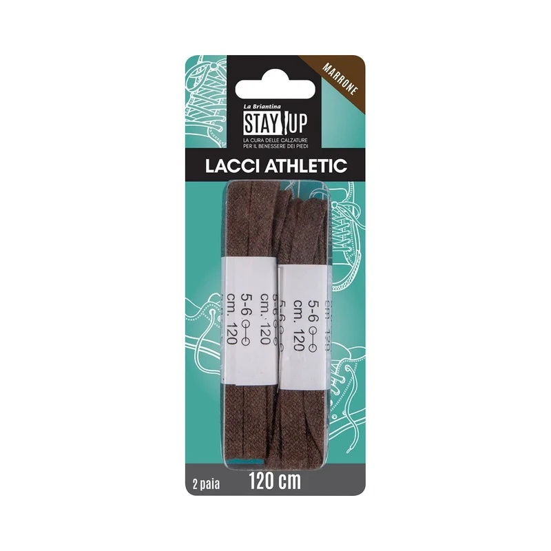 Lacci Piatti 120Cm 2Paia Marroni Piatti