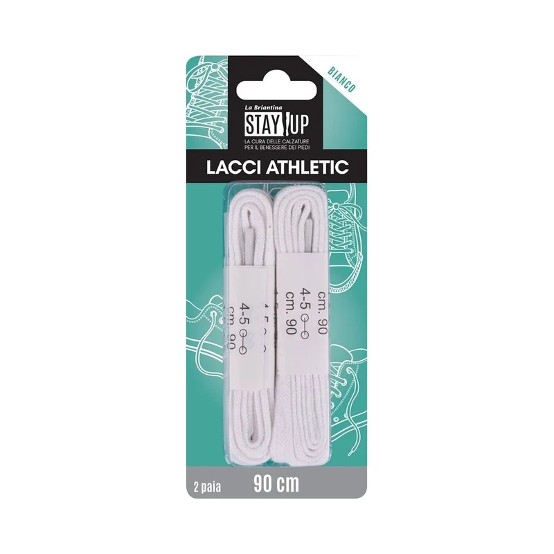 Lacci Piatti 90 Cm 2Paia Bianchi Piatti