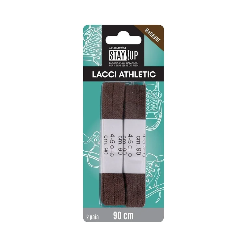 Lacci Piatti 90 Cm 2Paia Marroni Piatti