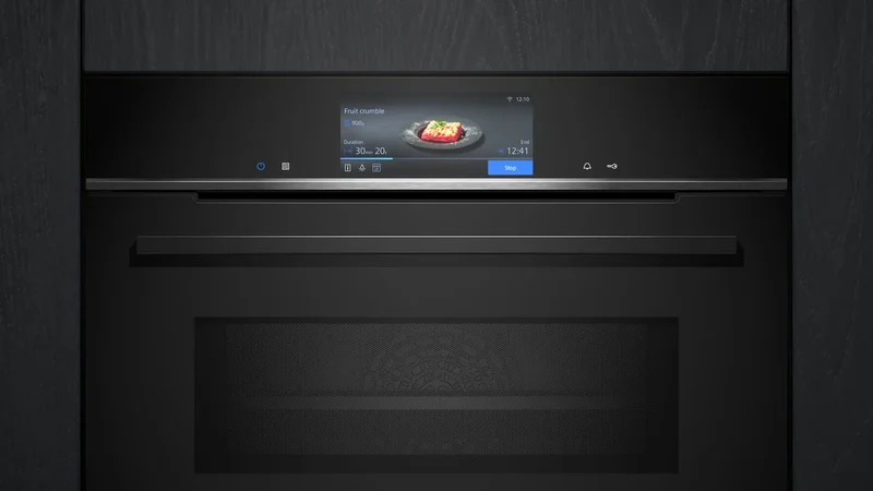 Ⓜ️🔵🔵🔵 SIEMENS HM778GMB1 - Forno combinato tradizione e microonde, funzione PIROLISI e IDROLISI, FRITTURA AD ARIA, PIZZA, colore nero