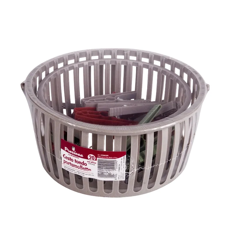 Preziosa Cestello Portamollette Con 20 Pinze