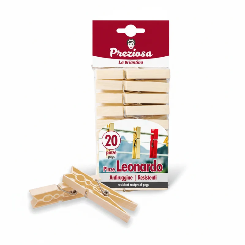 Preziosa Pinze Bucato Tipo Legno Leonardo 20Pz