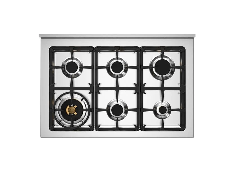 Ⓜ️🔵🔵🔵 BERTAZZONI PRO96L1EXT2 - Cucina, Piano cottura a gas, 90 cm, 6 Fuochi, Serie Professional, Acciaio Inox, Forno elettrico, Nuova classe A