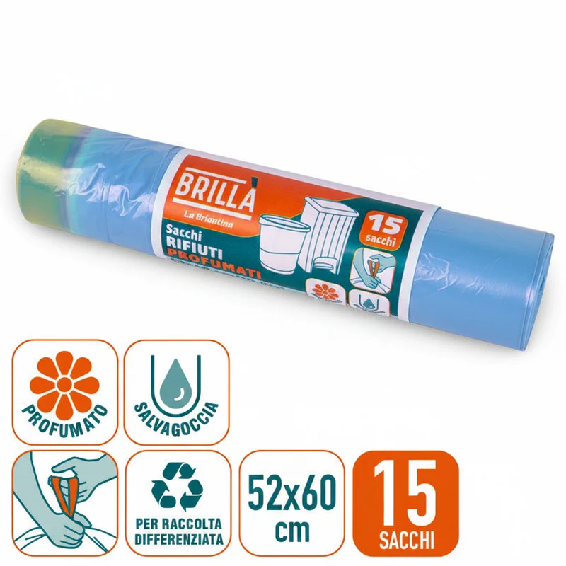 Brillà Sacchi Pattumiera Profumati 50X60 15Pz in Vari Colori