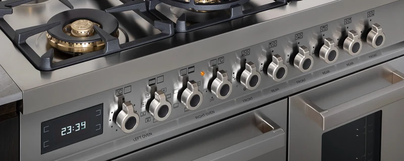 Ⓜ️🔵🔵🔵 BERTAZZONI PRO126G2EBIT - Cucina, Piano cottura 6 fuochi a gas, Serie Professional, Bianco, 120 cm, Bruciatore e Doppio Wok, Piastra Teppan-yaki elettrica, 2 Forni gemelli, Nuova classe A