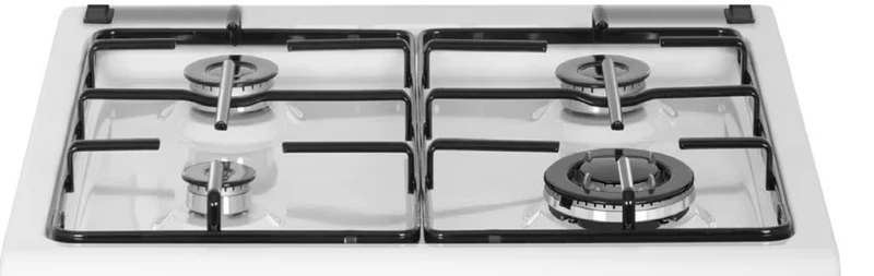 Ⓜ️🔵🔵🔵 SCHAUB LORENZ SS461EW - Cucina BIANCA 4 fuochi gas di cui uno tripla corona, sicur gas, 60x60cm, forno elettrico multifunzione ventilato, coperchio vetro, classe A