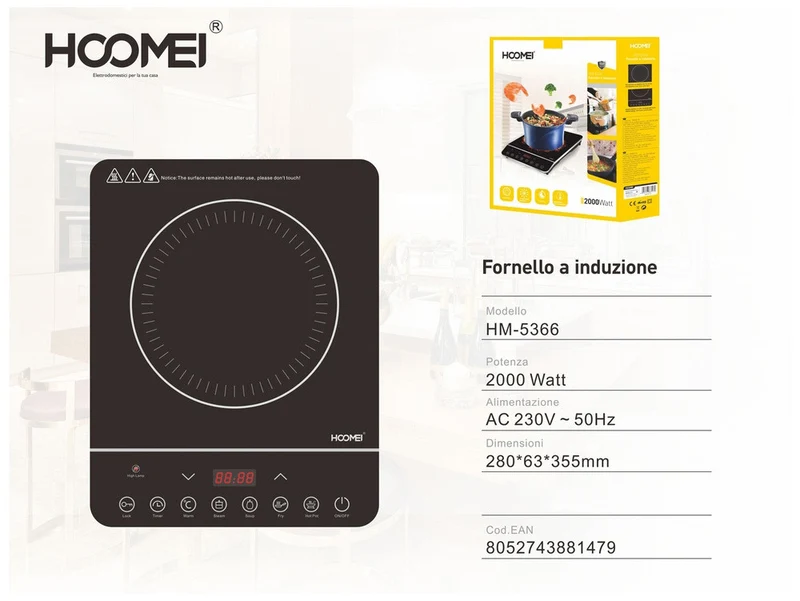 Hoomei Fornello induzione 2000W