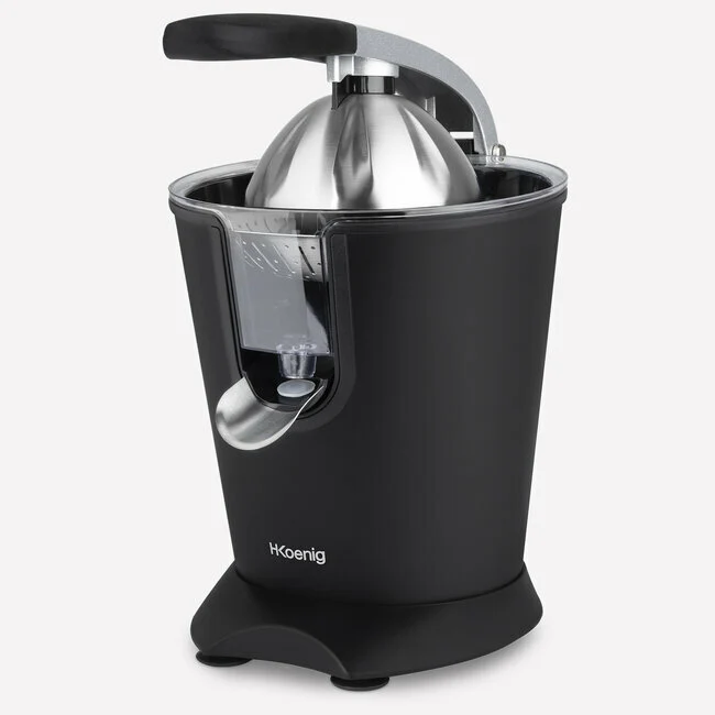 Ⓜ️🔵🔵🔵 H.Koenig AGR82 - Spremiagrumi altissima qualità, SENZA BPA GARANTITO, corpo in acciaio inox, rivestimento BLU NOTTE OPACO, lavabile in LAVASTOVIGLIE, con BRACCIO IN ACCIAIO INOX ROBUSTISSIMO