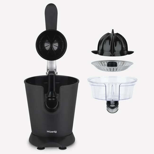 Ⓜ️🔵🔵🔵 H.Koenig AGR82 - Spremiagrumi altissima qualità, SENZA BPA GARANTITO, corpo in acciaio inox, rivestimento BLU NOTTE OPACO, lavabile in LAVASTOVIGLIE, con BRACCIO IN ACCIAIO INOX ROBUSTISSIMO