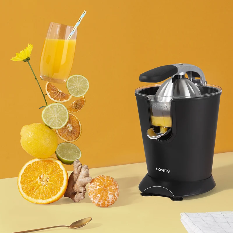 Ⓜ️🔵🔵🔵 H.Koenig AGR82 - Spremiagrumi altissima qualità, SENZA BPA GARANTITO, corpo in acciaio inox, rivestimento BLU NOTTE OPACO, lavabile in LAVASTOVIGLIE, con BRACCIO IN ACCIAIO INOX ROBUSTISSIMO