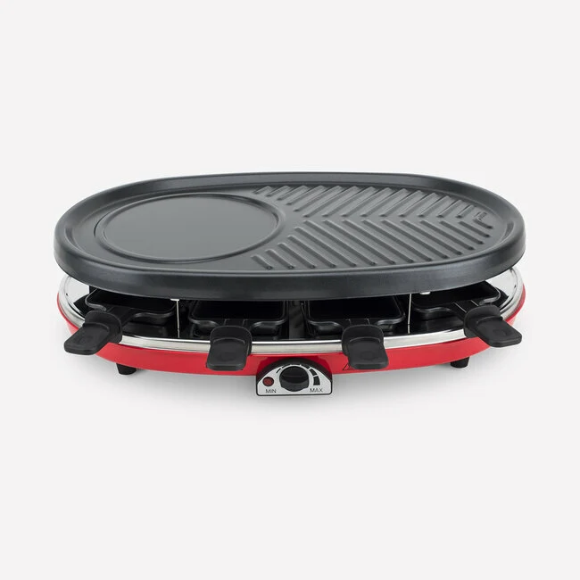 Ⓜ️🔵🔵🔵 H.Koenig RP418 - [📦🚨Spedizione immediata!🚚💨] Raclette 4 funzioni, 8 persone, grill raclette, pietra di granito, grill e piastra per pancake