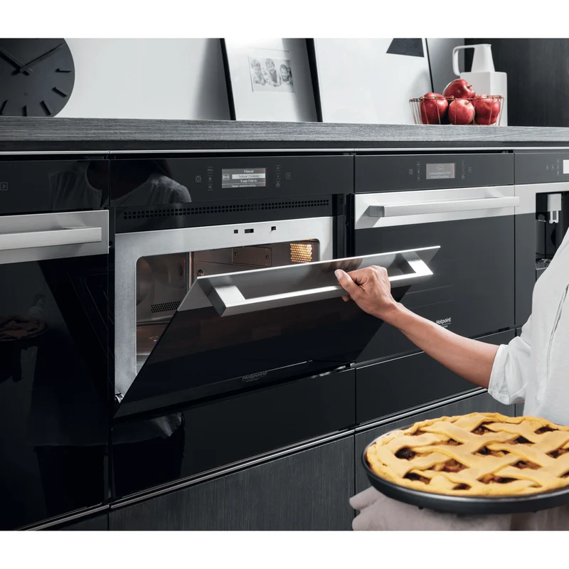 Ⓜ️🔵🔵🔵 Hotpoint MP 996 IX HA - Forno combinato microonde e tradizionale, incasso, nero e acciaio