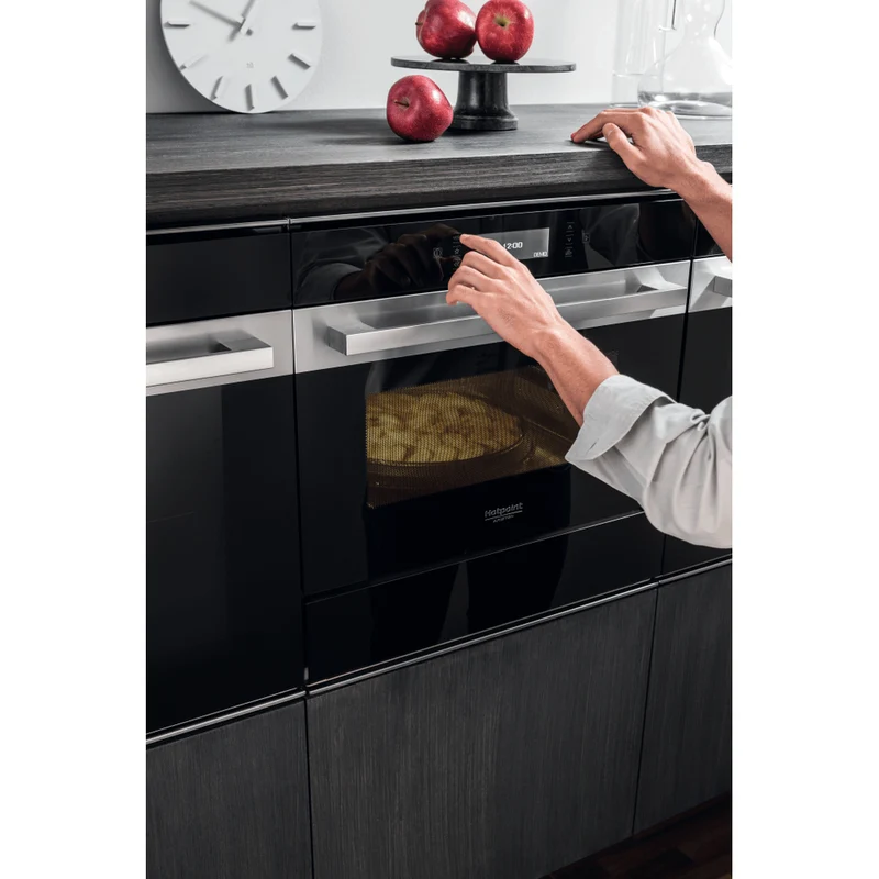 Ⓜ️🔵🔵🔵 Hotpoint MP 996 IX HA - Forno combinato microonde e tradizionale, incasso, nero e acciaio