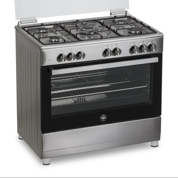 Ⓜ️🔵🔵🔵 LA GERMANIA SE965EX - Cucina ACCIAIO INOX 90 cm, tuttoforno elettrico, 5 fuochi gas SENZA COPERCHIO, Classe A