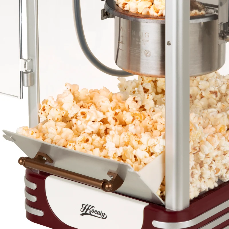 Ⓜ️🔵🔵🔵 H.Koenig POP330 - Macchina per pop corn, luce interna per mantenerli caldi, design retró, capiente e bella da vedere!