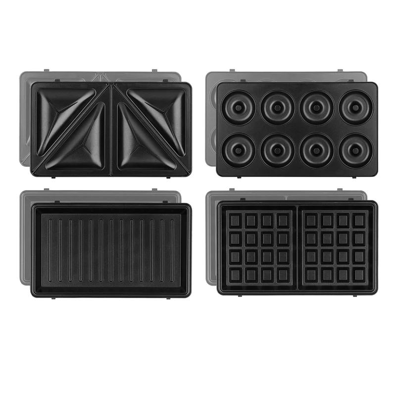 Ⓜ️🔵🔵🔵 Weasy JOY600 - Piastra per sandwich con 4 griglie differenti intercambiabili (sandwich, waffle, grill e ciambelle)