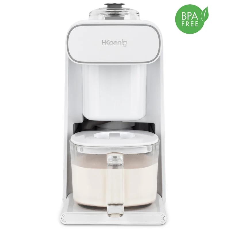 Ⓜ️🔵🔵🔵 H.Koenig NATY210 - Produttore di latte vegetale, CON RICETTARIO, SENZA BPA, lavabile in lavastoviglie, puoi usare soia, avena, riso, noci, semi o frutta secca!