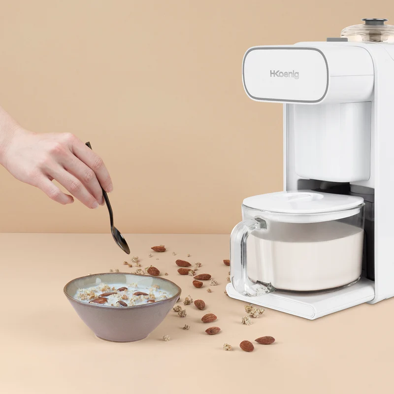 Ⓜ️🔵🔵🔵 H.Koenig NATY210 - Produttore di latte vegetale, CON RICETTARIO, SENZA BPA, lavabile in lavastoviglie, puoi usare soia, avena, riso, noci, semi o frutta secca!