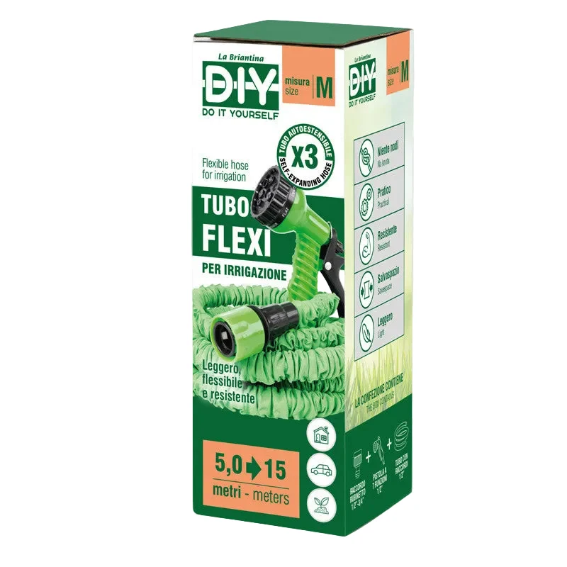 Brillà Tubo Flexi 5/15 Mt Irrigazione Completo Tgm
